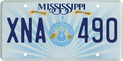 MS license plate XNA490