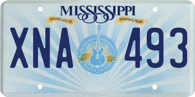 MS license plate XNA493