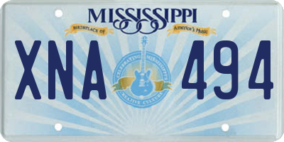MS license plate XNA494