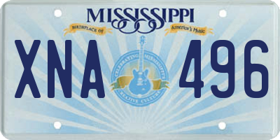 MS license plate XNA496