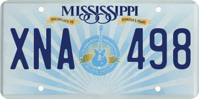MS license plate XNA498