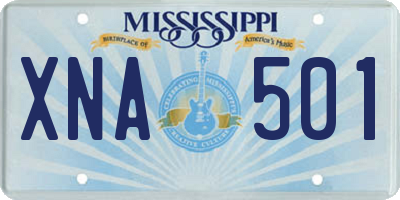 MS license plate XNA501
