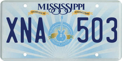 MS license plate XNA503