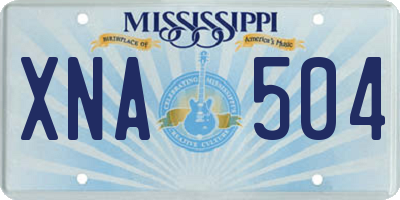 MS license plate XNA504