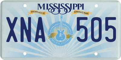 MS license plate XNA505