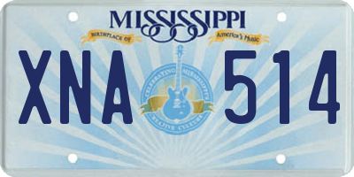 MS license plate XNA514