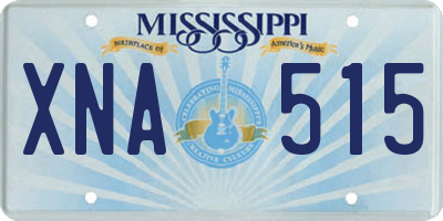 MS license plate XNA515