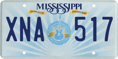 MS license plate XNA517