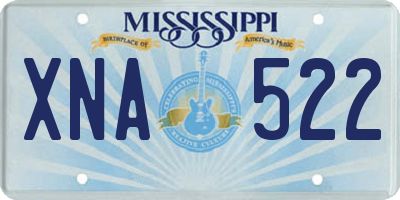 MS license plate XNA522