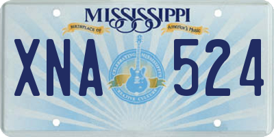 MS license plate XNA524