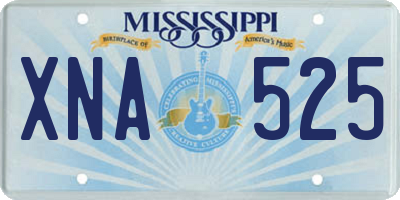 MS license plate XNA525