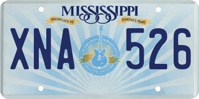 MS license plate XNA526