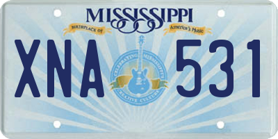 MS license plate XNA531