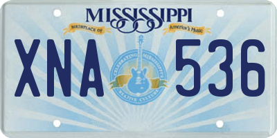 MS license plate XNA536