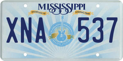 MS license plate XNA537