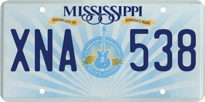MS license plate XNA538