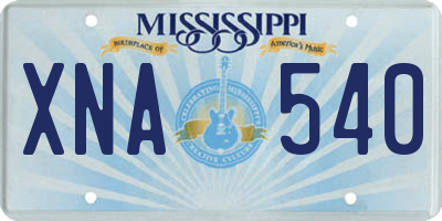 MS license plate XNA540