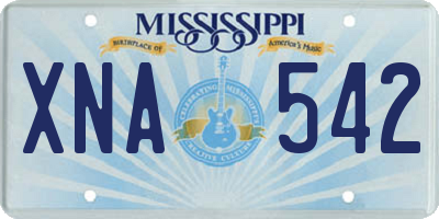 MS license plate XNA542