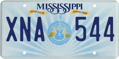 MS license plate XNA544