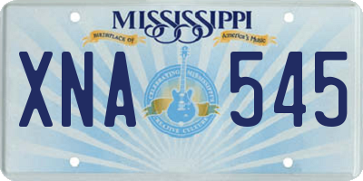 MS license plate XNA545