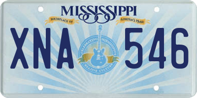 MS license plate XNA546