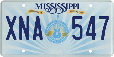 MS license plate XNA547