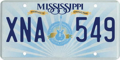 MS license plate XNA549
