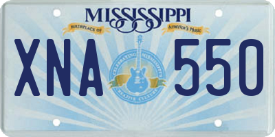 MS license plate XNA550