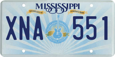 MS license plate XNA551