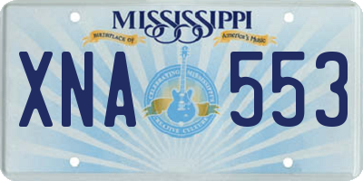 MS license plate XNA553