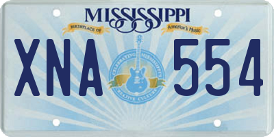 MS license plate XNA554