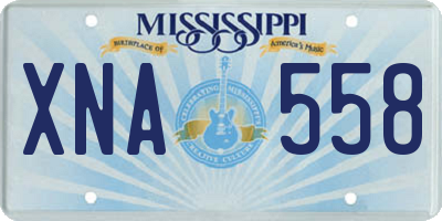 MS license plate XNA558