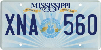 MS license plate XNA560