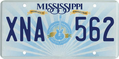 MS license plate XNA562
