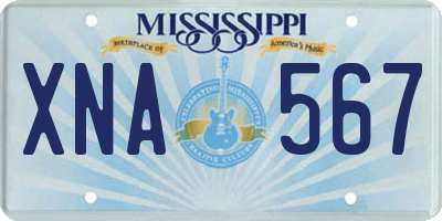 MS license plate XNA567