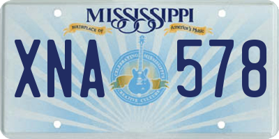 MS license plate XNA578