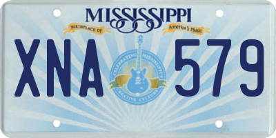 MS license plate XNA579