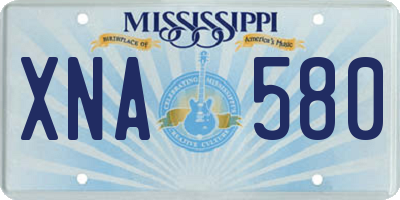 MS license plate XNA580