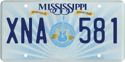 MS license plate XNA581