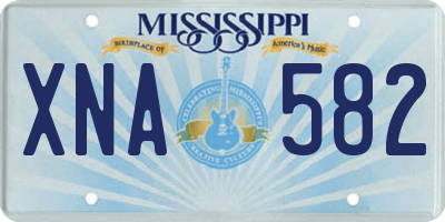 MS license plate XNA582