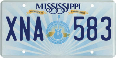MS license plate XNA583