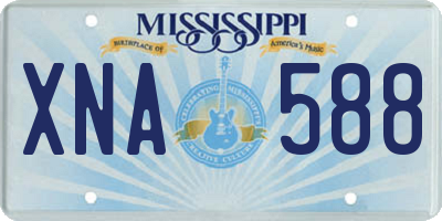 MS license plate XNA588