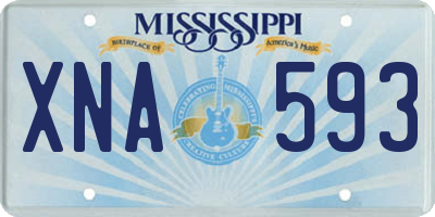 MS license plate XNA593