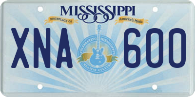 MS license plate XNA600