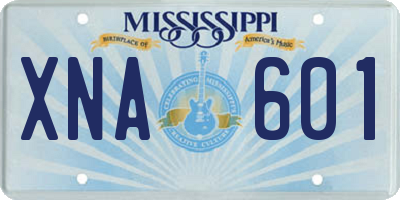MS license plate XNA601