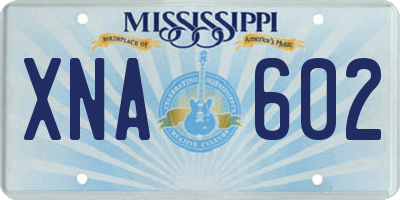 MS license plate XNA602