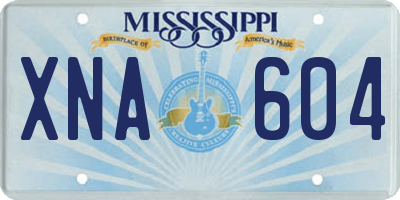 MS license plate XNA604