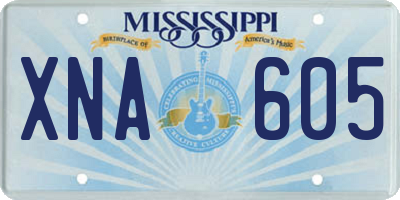 MS license plate XNA605