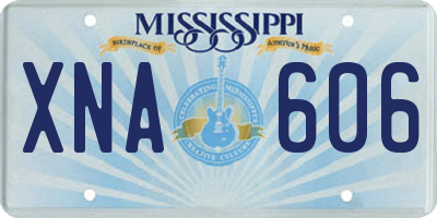 MS license plate XNA606