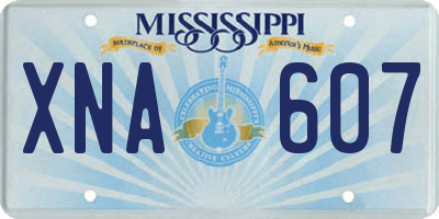MS license plate XNA607